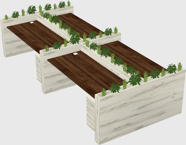 Rectangular shared desk