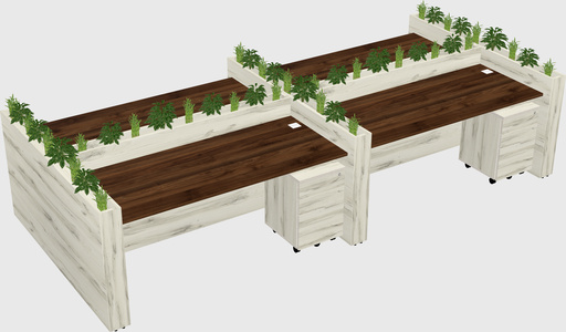 Rectangular shared desk