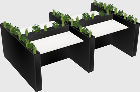 Rectangular shared desk