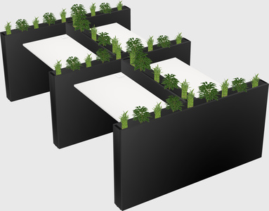 Rectangular shared desk