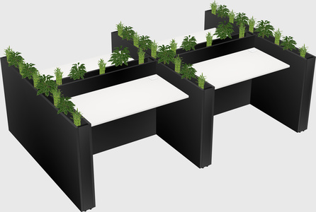 Rectangular shared desk