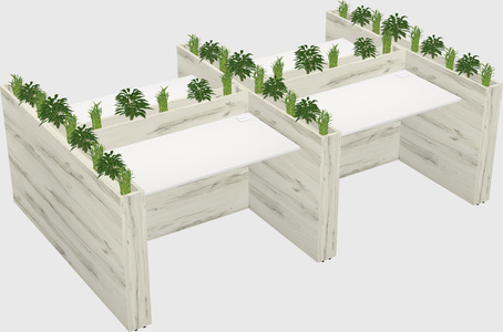 Rectangular shared desk
