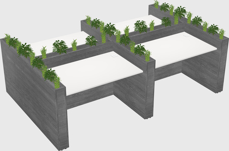 Rectangular shared desk