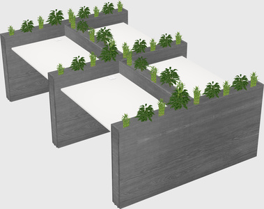 Rectangular shared desk