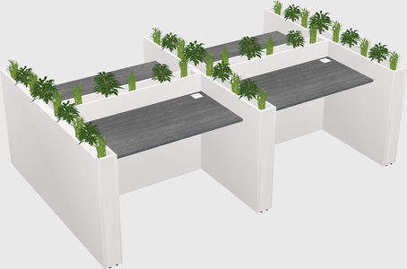Rectangular shared desk