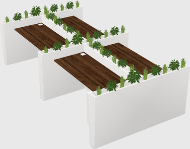 Rectangular shared desk