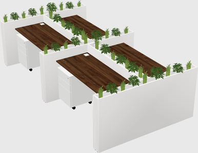 Rectangular shared desk