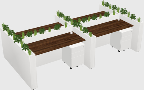 Rectangular shared desk
