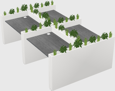 Rectangular shared desk
