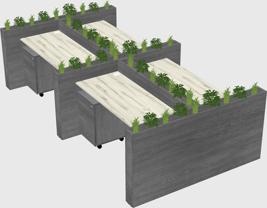 Rectangular shared desk