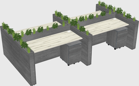 Rectangular shared desk