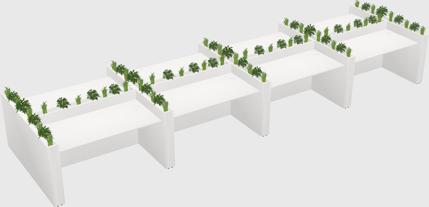 Rectangular shared desk