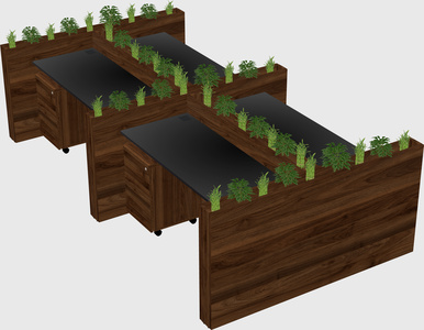 Rectangular shared desk