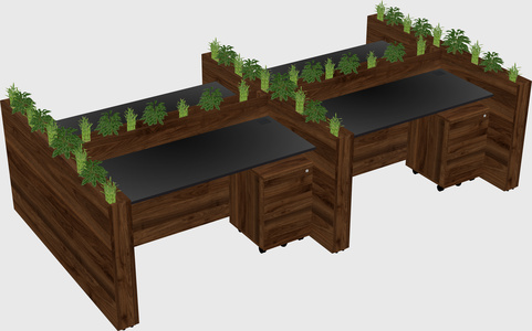 Rectangular shared desk