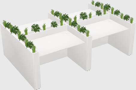 Rectangular shared desk