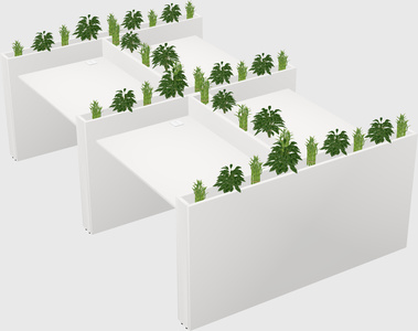 Rectangular shared desk
