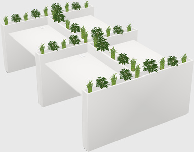 Rectangular shared desk