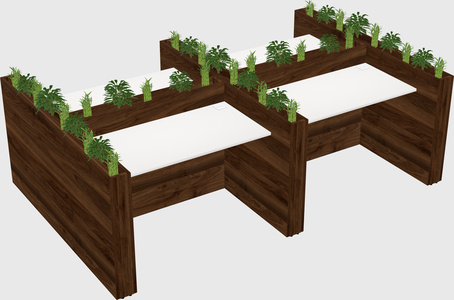 Rectangular shared desk