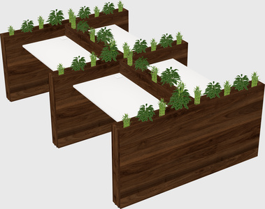 Rectangular shared desk