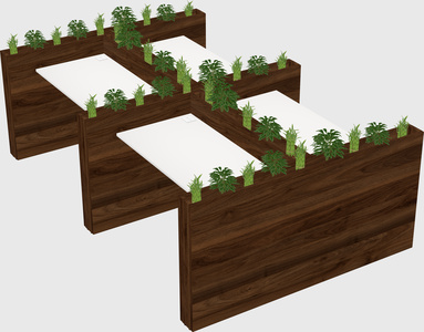 Rectangular shared desk