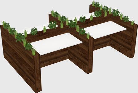 Rectangular shared desk