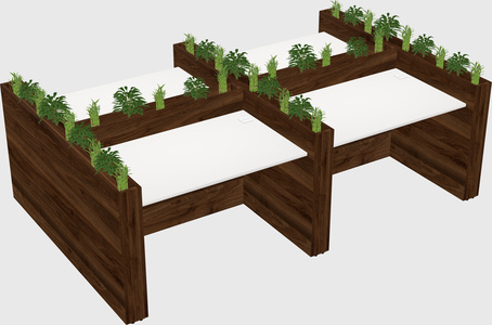 Rectangular shared desk