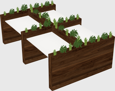 Rectangular shared desk