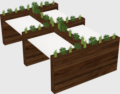 Rectangular shared desk