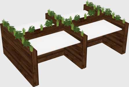 Rectangular shared desk