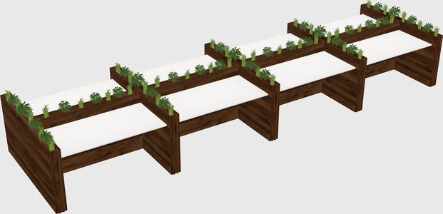 Rectangular shared desk