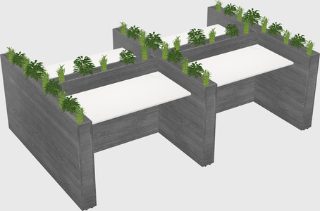 Rectangular shared desk