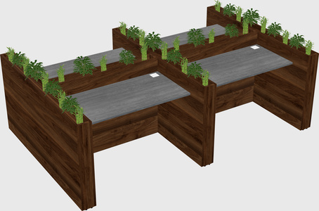 Rectangular shared desk