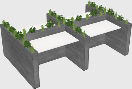 Rectangular shared desk
