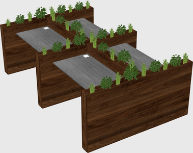Rectangular shared desk