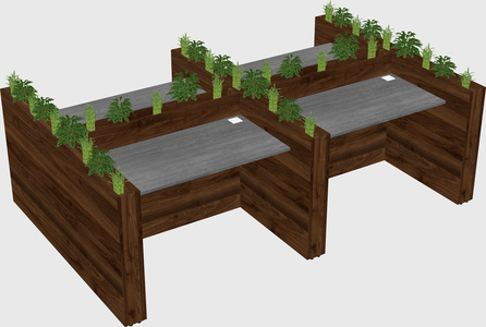 Rectangular shared desk