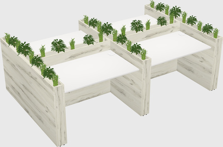 Rectangular shared desk