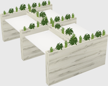 Rectangular shared desk