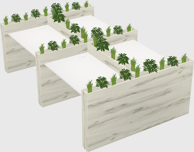 Rectangular shared desk