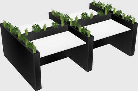 Rectangular shared desk