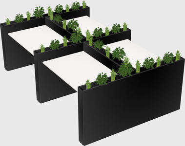 Rectangular shared desk