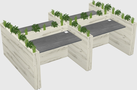 Rectangular shared desk