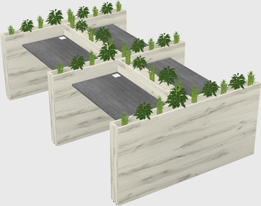 Rectangular shared desk