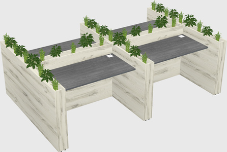Rectangular shared desk