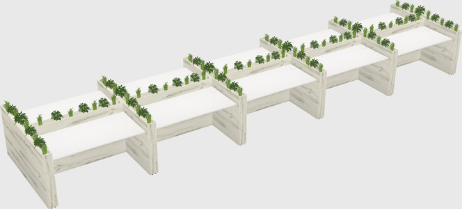 Rectangular shared desk