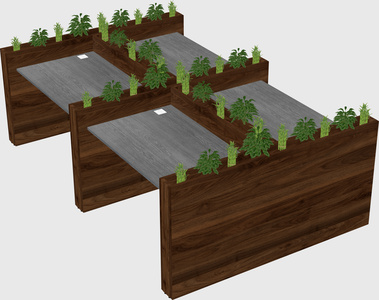 Rectangular shared desk
