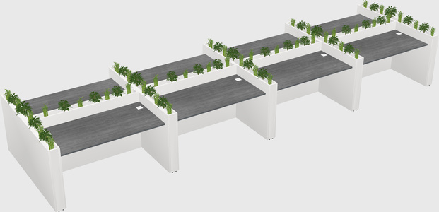 Rectangular shared desk