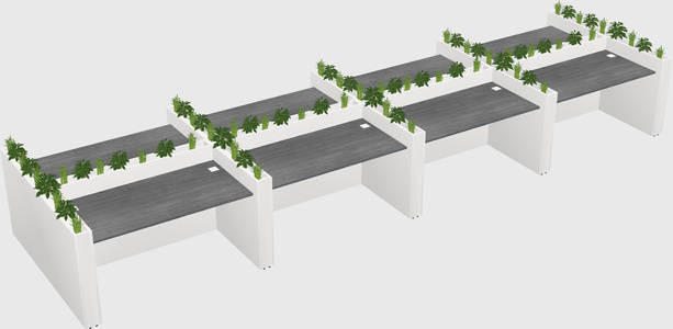 Rectangular shared desk