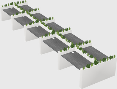 Rectangular shared desk