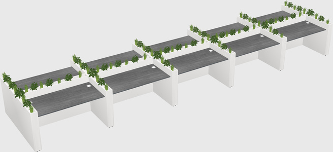 Rectangular shared desk