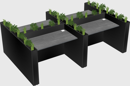 Rectangular shared desk